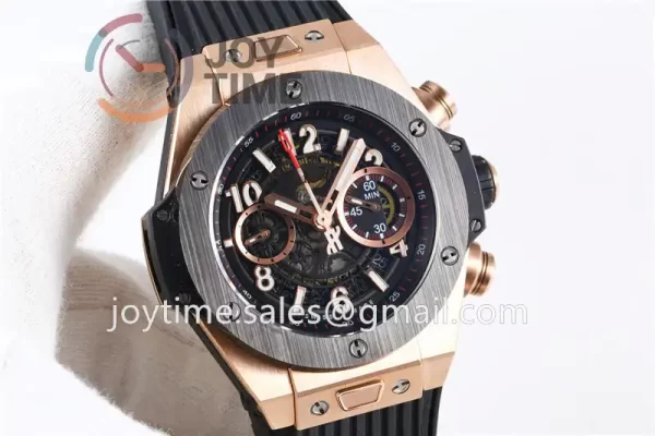 Hublot Big Bang Unico 1:1 Best Edition 45mm RG Case Ceramic Bezel Rubber Strap A1220