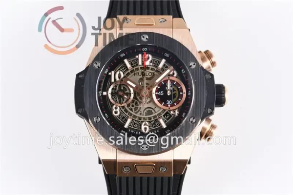 Hublot Big Bang Unico 1:1 Best Edition 45mm RG Case Ceramic Bezel Rubber Strap A1220