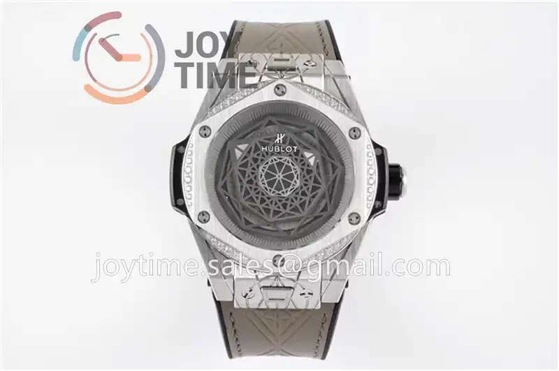 Hublot Big Bang Unico Sang Bleu 1:1 Best Edition 45mm SS Case Diamond Bezel Rubber Strap HUB1213