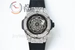 Hublot Big Bang Unico Sang Bleu HBF 1:1 Best Edition 45mm SS Case Full Diamond Rubber Strap HUB1213