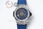 Hublot Big Bang Unico Sang Bleu HBF 1:1 Best Edition 45mm SS Case Full Diamond Rubber Strap HUB1213