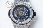 Hublot Big Bang Unico Sang Bleu HBF 1:1 Best Edition 45mm SS Case Full Diamond Rubber Strap HUB1213