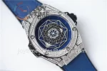 Hublot Big Bang Unico Sang Bleu HBF 1:1 Best Edition 45mm SS Case Full Diamond Rubber Strap HUB1213