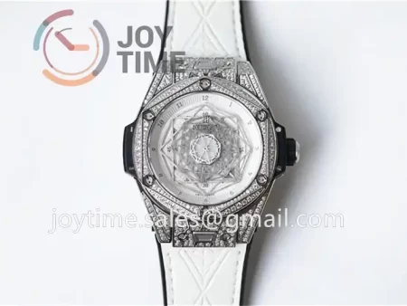 Hublot Big Bang Unico Sang Bleu HBF 1:1 Best Edition 45mm SS Case Full Diamond Rubber Strap HUB1213