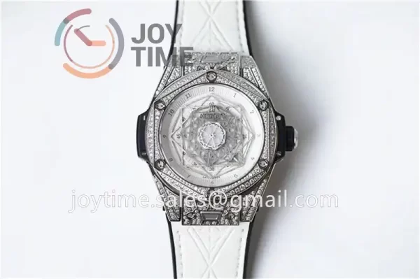 Hublot Big Bang Unico Sang Bleu HBF 1:1 Best Edition 45mm SS Case Full Diamond Rubber Strap HUB1213