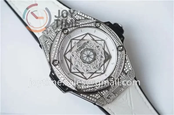 Hublot Big Bang Unico Sang Bleu HBF 1:1 Best Edition 45mm SS Case Full Diamond Rubber Strap HUB1213