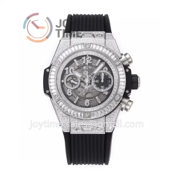 Hublot Big Bang Unico ZF 1:1 Best Edition 45mm SS Case Full Diamond Rubber Strap A1220