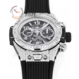 Hublot Big Bang Unico ZF 1:1 Best Edition 45mm SS Case Full Diamond Rubber Strap A1220