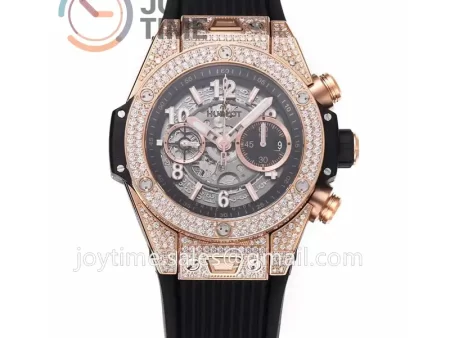 Hublot Big Bang Unico ZF 1:1 Best Edition 45mm RG Case Full Diamond Rubber Strap A1220