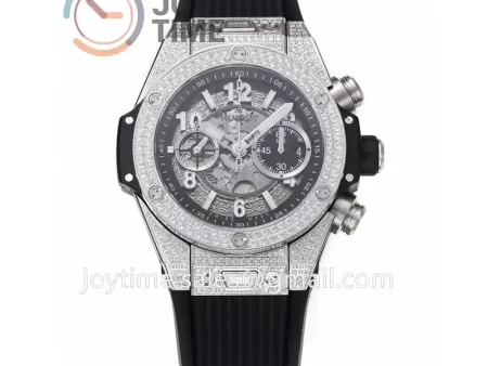 Hublot Big Bang Unico ZF 1:1 Best Edition 45mm SS Case Full Diamond Rubber Strap A1220