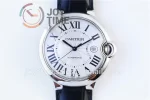 Cartier Ballon Bleu V6F 1:1 Best Edition SS 42mm Crocodile leather Strap A1847