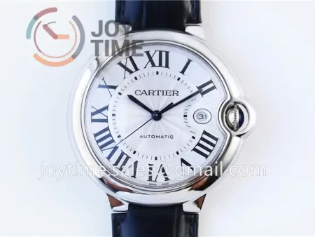 Cartier Ballon Bleu V6F 1:1 Best Edition SS 42mm Crocodile leather Strap A1847