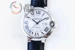 Cartier Ballon Bleu V6F 1:1 Best Edition SS 42mm Crocodile leather Strap A1847