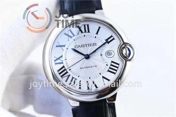 Cartier Ballon Bleu V6F 1:1 Best Edition SS 42mm Crocodile leather Strap A1847