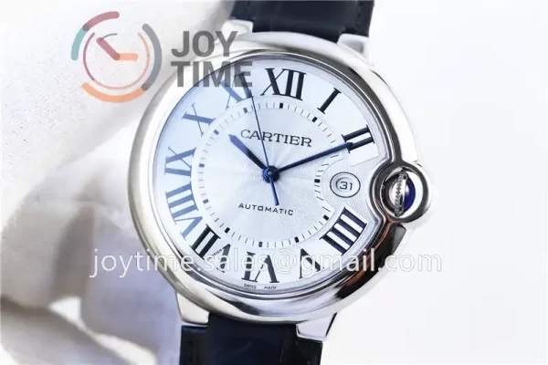 Cartier Ballon Bleu V6F 1:1 Best Edition SS 42mm Crocodile leather Strap A1847