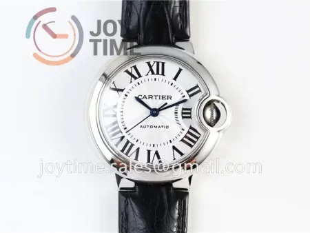 Cartier Ballon Bleu AF 1:1 Best Edition SS 33mm Crocodile leather Strap Cal.076