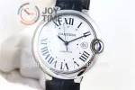 Cartier Ballon Bleu V6F 1:1 Best Edition SS 42mm leather Strap A1847