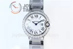 Cartier Ballon Bleu V6F 1:1 Best Edition SS 28mm Diamond Bezel SS Bracelet Quartz