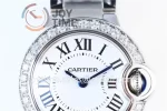 Cartier Ballon Bleu V6F 1:1 Best Edition SS 28mm Diamond Bezel SS Bracelet Quartz