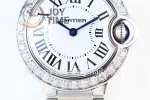 Cartier Ballon Bleu V6F 1:1 Best Edition SS 28mm Diamond Bezel SS Bracelet Quartz