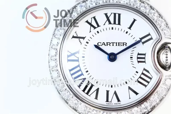 Cartier Ballon Bleu V6F 1:1 Best Edition SS 28mm Diamond Bezel SS Bracelet Quartz