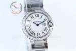 Cartier Ballon Bleu V6F 1:1 Best Edition SS 28mm Diamond Bezel SS Bracelet Quartz