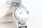 Cartier Ballon Bleu V6F 1:1 Best Edition SS 28mm Diamond Bezel SS Bracelet Quartz