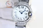 Cartier Ballon Bleu V6F 1:1 Best Edition SS 28mm Diamond Bezel SS Bracelet Quartz