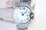 Cartier Ballon Bleu V6F 1:1 Best Edition SS 28mm Diamond Bezel SS Bracelet Quartz