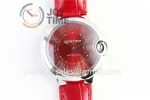 Cartier Ballon Bleu AF 1:1 Best Edition SS 33mm Crocodile leather Strap Cal.076