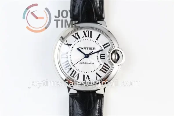 Cartier Ballon Bleu AF 1:1 Best Edition SS 33mm Alligator Leather Strap NH05A