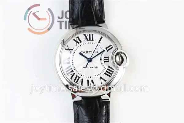 Cartier Ballon Bleu AF 1:1 Best Edition SS 33mm Alligator Leather Strap NH05A