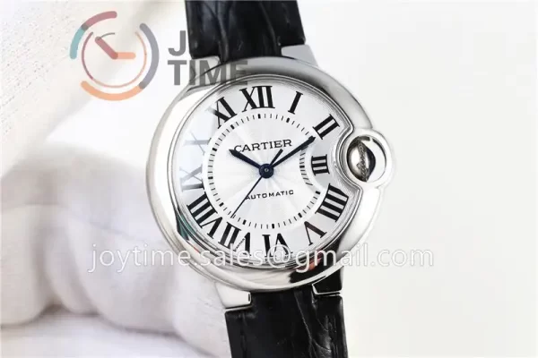 Cartier Ballon Bleu AF 1:1 Best Edition SS 33mm Alligator Leather Strap NH05A