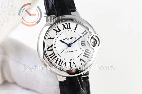 Cartier Ballon Bleu AF 1:1 Best Edition SS 33mm Alligator Leather Strap NH05A