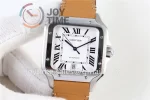 Cartier Santos de Cartier KOR 1:1 Best Edition SS 40mm Leather Strap A1847