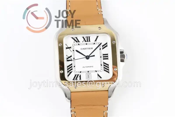 Cartier Santos de Cartier KOR 1:1 Best Edition SS 40mm YG Bezel Leather Strap A1847