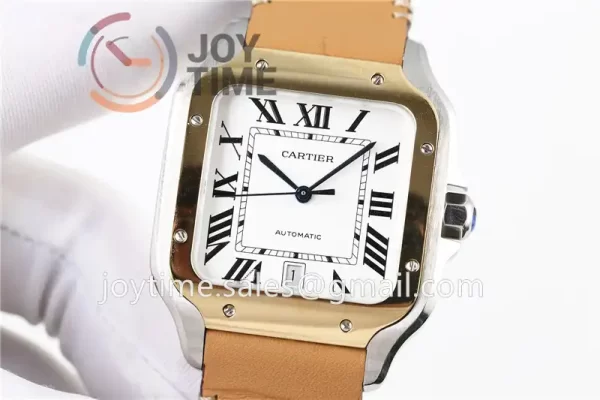 Cartier Santos de Cartier KOR 1:1 Best Edition SS 40mm YG Bezel Leather Strap A1847