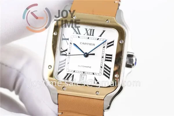 Cartier Santos de Cartier KOR 1:1 Best Edition SS 40mm YG Bezel Leather Strap A1847