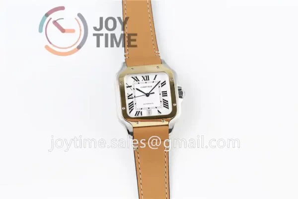 Cartier Santos de Cartier KOR 1:1 Best Edition SS 40mm YG Bezel Leather Strap A1847