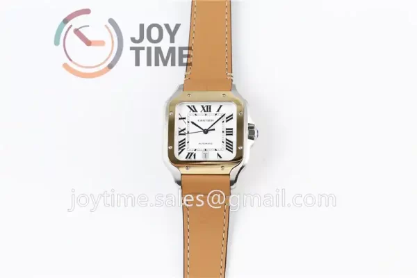 Cartier Santos de Cartier KOR 1:1 Best Edition SS 40mm YG Bezel Leather Strap A1847