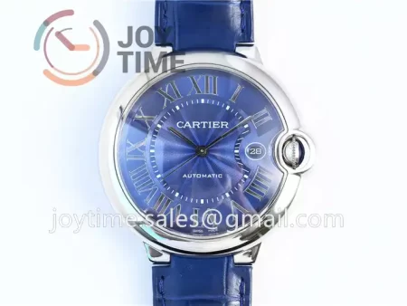 Cartier Ballon Bleu AF 1:1 Best Edition SS 42mm Crocodile leather Strap A2892