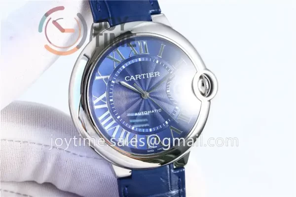 Cartier Ballon Bleu AF 1:1 Best Edition SS 42mm Crocodile leather Strap A2892