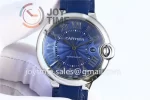 Cartier Ballon Bleu AF 1:1 Best Edition SS 42mm Crocodile leather Strap A2892