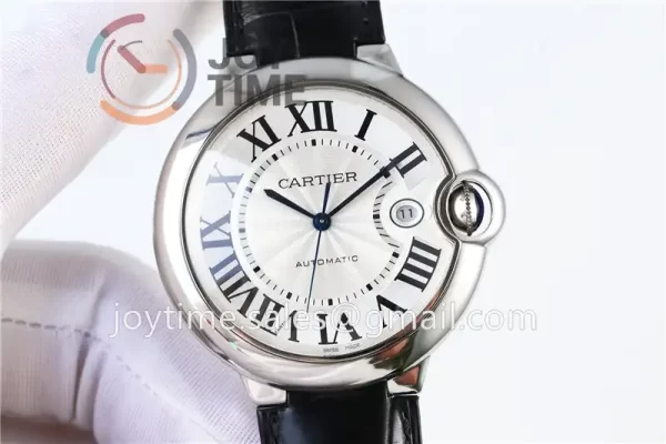 Cartier Ballon Bleu AF 1:1 Best Edition SS 42mm Crocodile leather Strap A2892