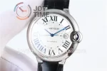 Cartier Ballon Bleu AF 1:1 Best Edition SS 42mm Crocodile leather Strap A2892