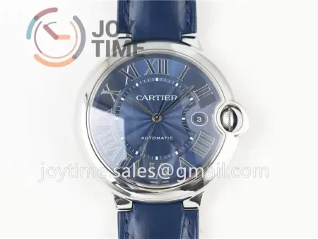 Cartier Ballon Bleu V6F 1:1 Best Edition SS 42mm Alligator Leather Strap A1847