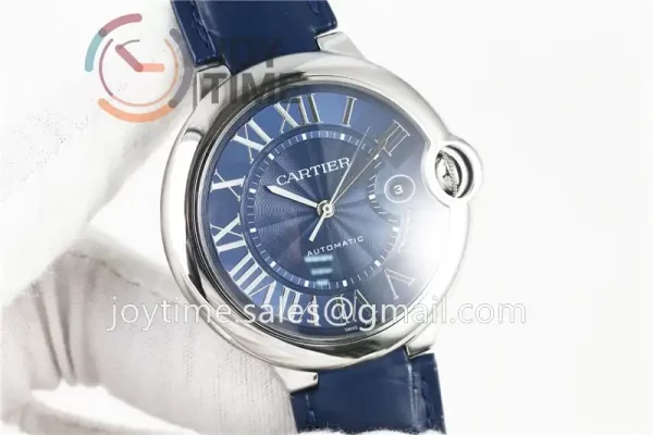 Cartier Ballon Bleu V6F 1:1 Best Edition SS 42mm Alligator Leather Strap A1847