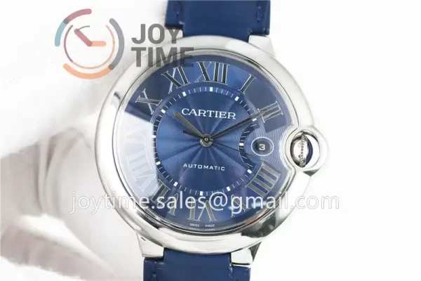 Cartier Ballon Bleu V6F 1:1 Best Edition SS 42mm Alligator Leather Strap A1847