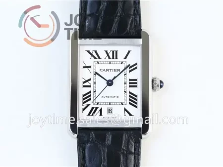 Cartier Ballon Tank Solo AF 1:1 Best Edition SS 31mm Alligator Leather Strap Miyota9015