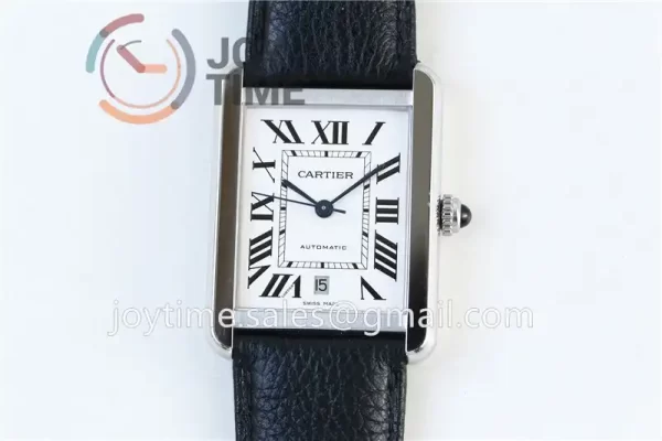 Cartier Ballon Tank Solo AF 1:1 Best Edition SS 31mm Alligator Leather Strap Miyota9015